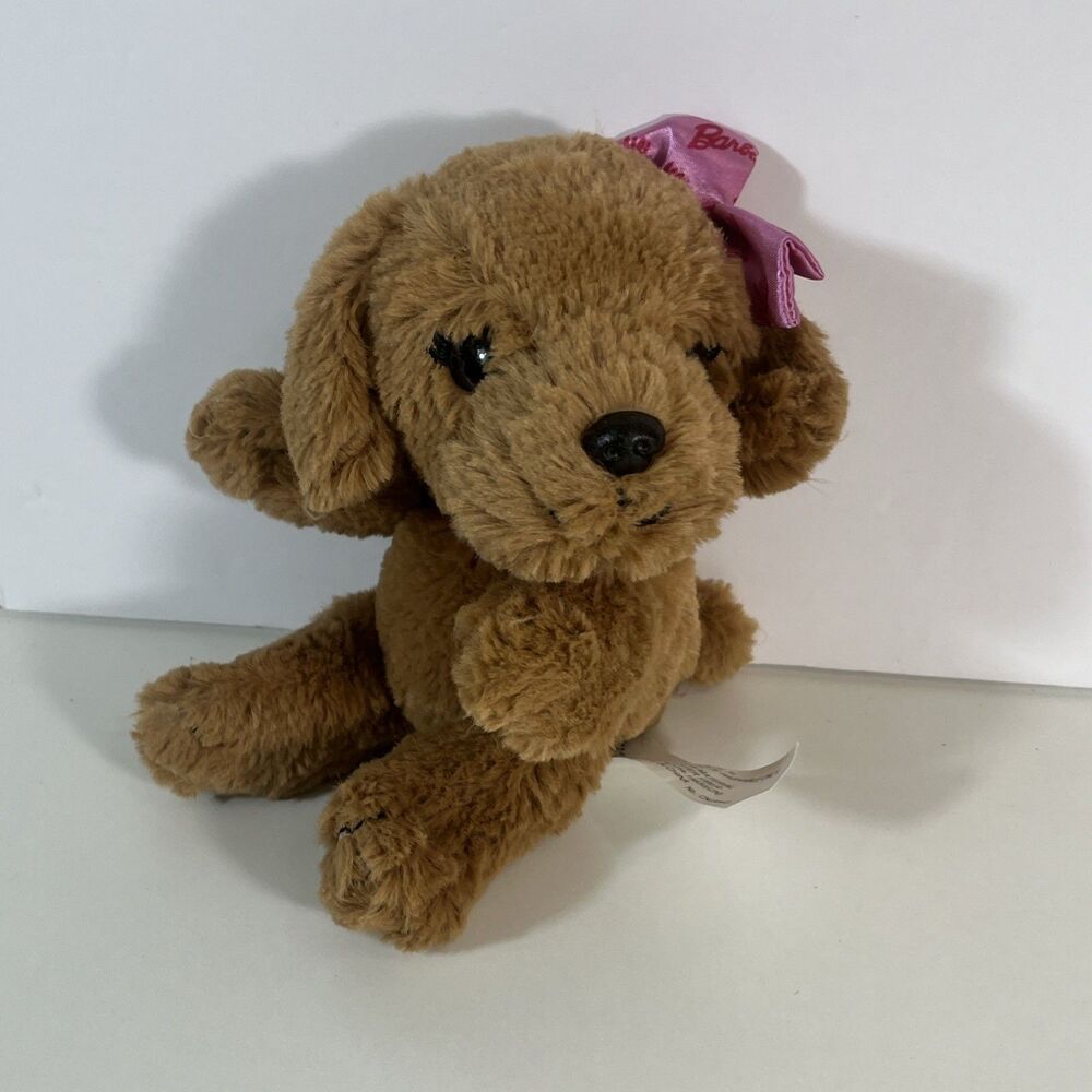 Mattel Barbie Brown Puppy Plush Pink Bow & Collar Great Puppy Adventure